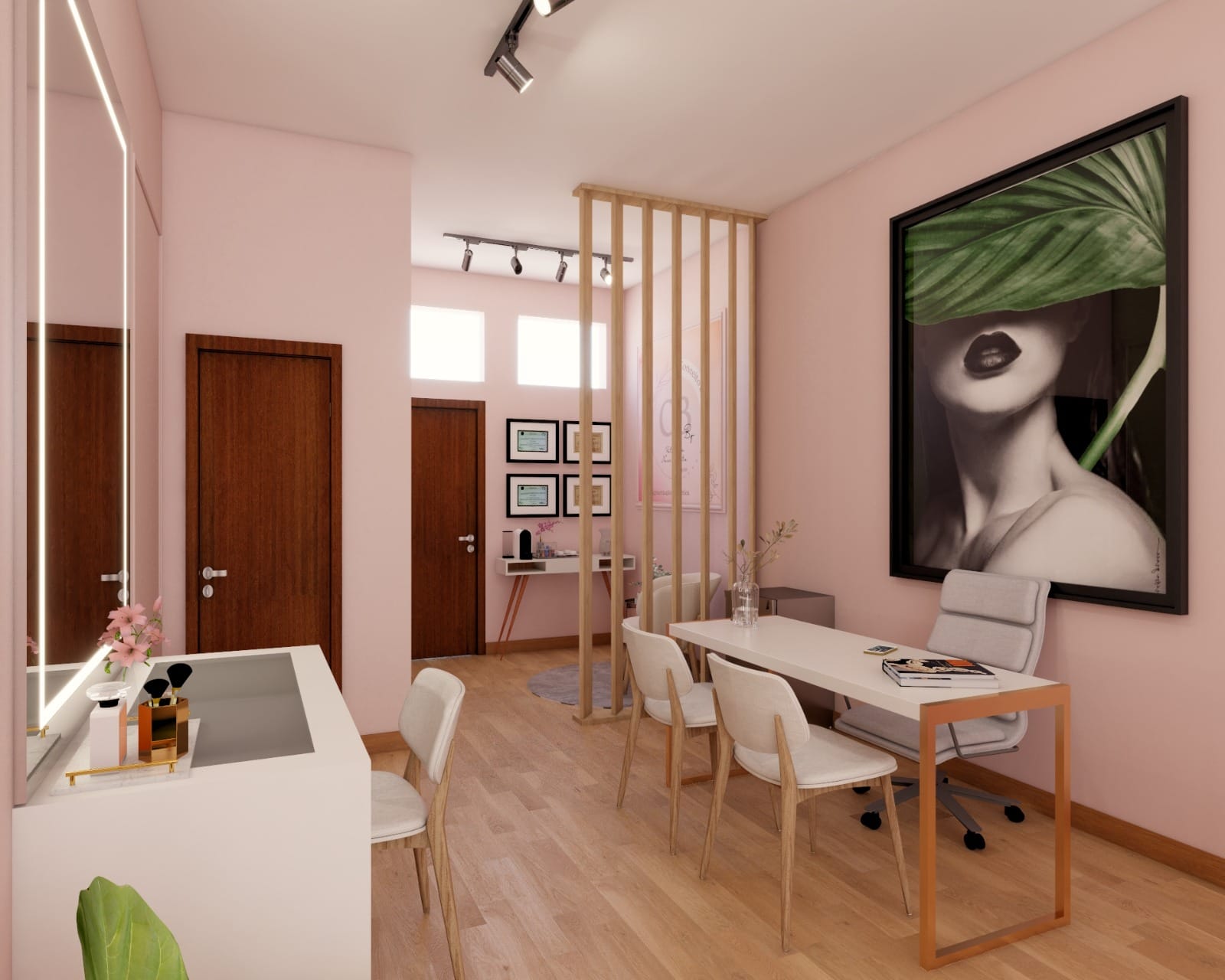 Ambiente interno da clínica Conceito Beauty BH, sofisticado e acolhedor
